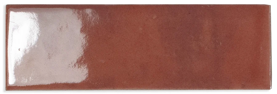 Rectangular bejmat terracotta tile glazed in deep brick red