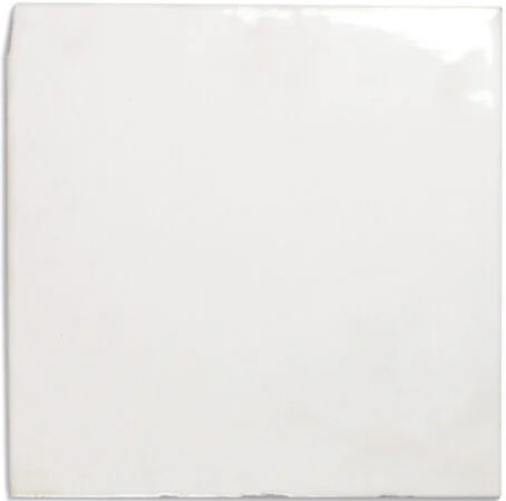 Square bejmat terracotta tile under a clear white glaze