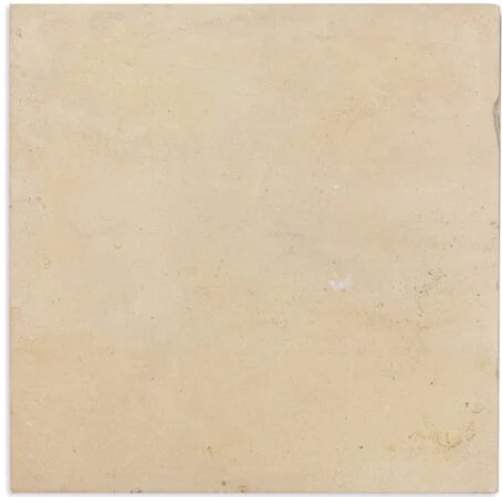 Square unglazed bejmat terracotta tile fired to a pale sand tone