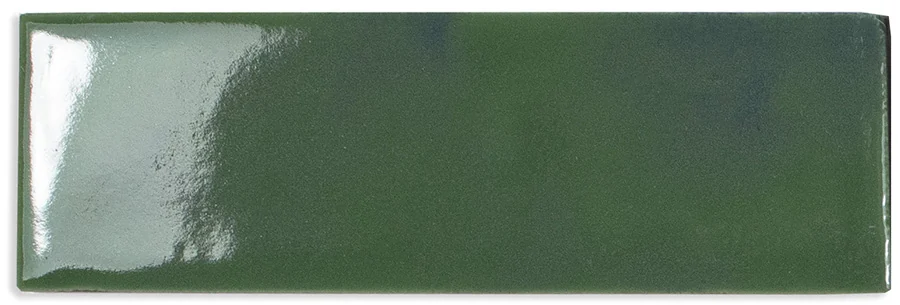 Rectangular bejmat terracotta tile glazed in dark olive green
