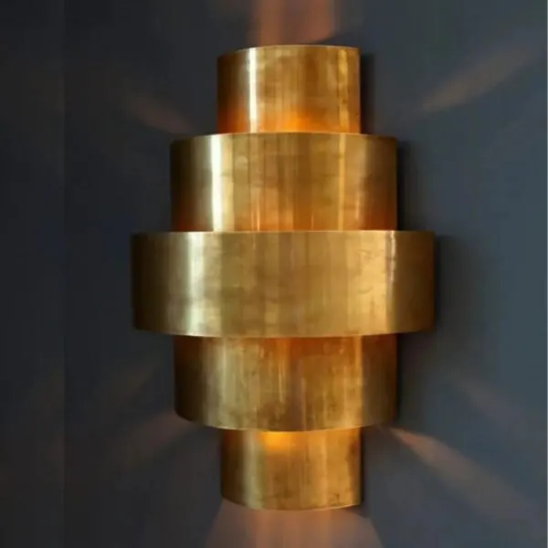 Art Deco wall light, lit