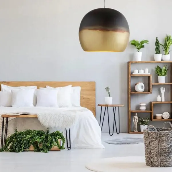 Globe pendant, bedroom