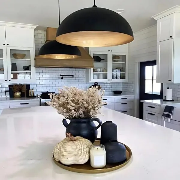 Black dome pair, kitchen