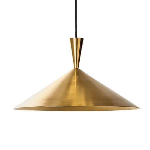 Spun Cone Pendant - Clean spun-brass cone, a quieter geometric statement.
