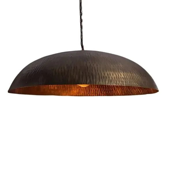 Hammered Copper Dome - Deep copper dome, hand-hammered texture throughout.