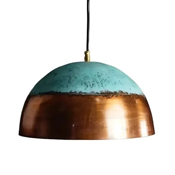Verdigris & Copper Dome - Aged verdigris crown over polished copper.