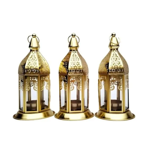 Lantern Set, Clear Glass - The same engraved lanterns in clear glass.