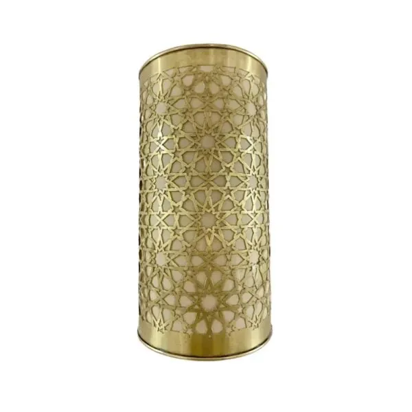 Outdoor Sconce - Weather-resistant cylinder, engraved for exterior use.