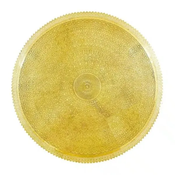 Round Geometric Shade - Radiating star pattern, pierced through solid brass.