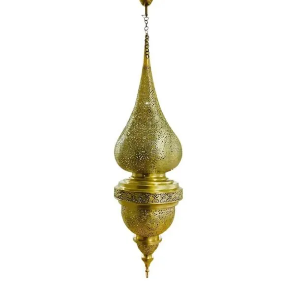 Tall Engraved Shade - Elongated silhouette, dense engraving along its length.