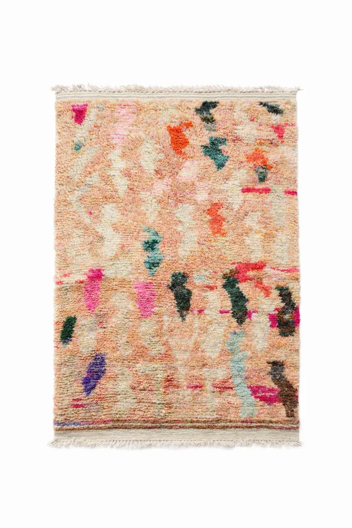 Custom-Dyed Abstract, Splash - A looser abstract splash in pink and green.