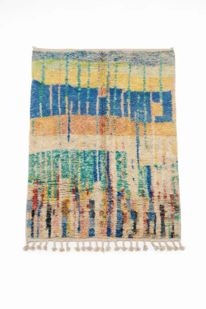 Custom-Dyed Abstract, Striped Bands - Bold vertical colour bands across the field.