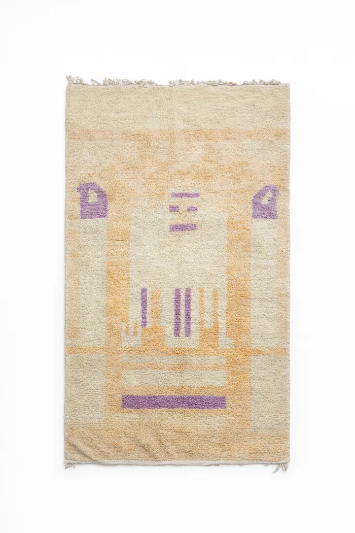 Custom-Dyed Abstract, Totem - A pale totem-like figure on an undyed ground.