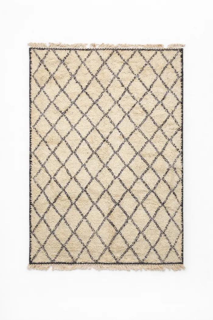 Grey Diamond Lattice - The diamond trellis on a soft grey ground.