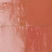 Handmade zellige tile swatch in Burnt Coral, reference 1002