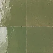 Handmade zellige tile swatch in Olive, reference 1009