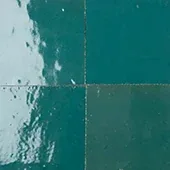 Handmade zellige tile swatch in Deep Teal, reference 1014