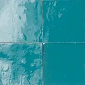 Handmade zellige tile swatch in Turquoise, reference 1015