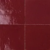 Handmade zellige tile swatch in Oxblood, reference 1022