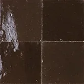 Handmade zellige tile swatch in Dark Brown, reference 1024