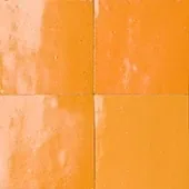 Handmade zellige tile swatch in Saffron, reference 1031