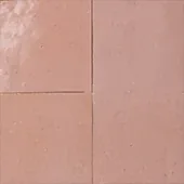 Handmade zellige tile swatch in Clay Rose, reference 1037