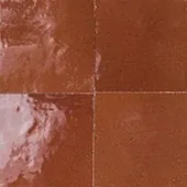 Handmade zellige tile swatch in Rust, reference 1040