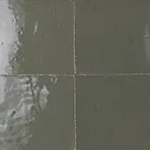 Handmade zellige tile swatch in Olive Grey, reference 1044