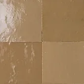 Handmade zellige tile swatch in Camel, reference 1046