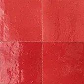 Handmade zellige tile swatch in Scarlet, reference 1049