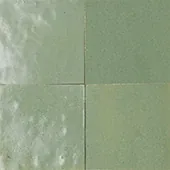 Handmade zellige tile swatch in Sage, reference 1056
