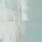 Handmade zellige tile swatch in Pale Eucalyptus, reference 1065