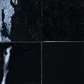 Handmade zellige tile swatch in Jet Black, reference 1070