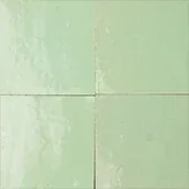 Handmade zellige tile swatch in Pale Pistachio, reference 1072