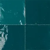 Handmade zellige tile swatch in Petrol, reference 1075
