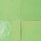 Handmade zellige tile swatch in Apple Green, reference 1076