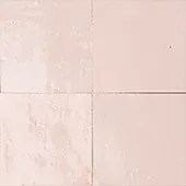 Handmade zellige tile swatch in Pale Blush, reference 1082