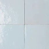 Handmade zellige tile swatch in Pale Blue Grey, reference 1088