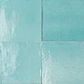 Handmade zellige tile swatch in Lagoon, reference 1092