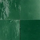 Handmade zellige tile swatch in Bottle Green, reference 1096