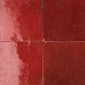 Handmade zellige tile swatch in Brick Red, reference 1101