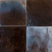 Handmade zellige tile swatch in Charcoal Brown, reference 1103