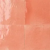 Handmade zellige tile swatch in Coral Pink, reference 1105