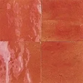 Handmade zellige tile swatch in Terracotta Red, reference 1106