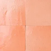 Handmade zellige tile swatch in Salmon, reference 1107