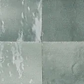Handmade zellige tile swatch in Grey Green, reference 1115