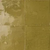 Handmade zellige tile swatch in Dark Gold, reference 1122